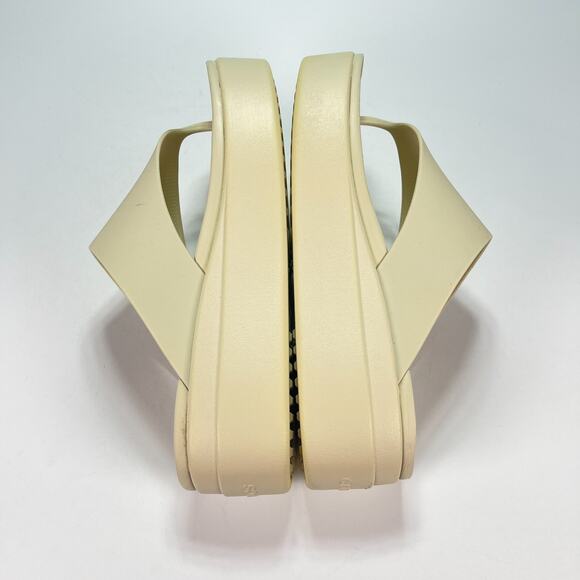 Crocs Getaway Platform Beige Lightweight Slip On Flip Flop Sandals Womens Size 8 - Picture 7 of 11